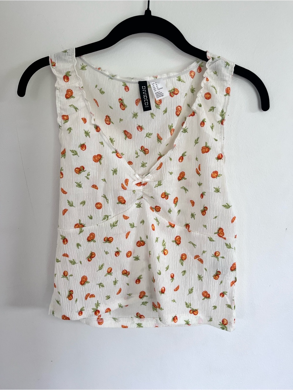 LOFT White Floral-Print V-Neck Sleeveless Top